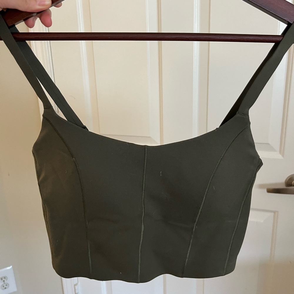 Offline Aerie Corset Olive Sports Bra - Size Small
